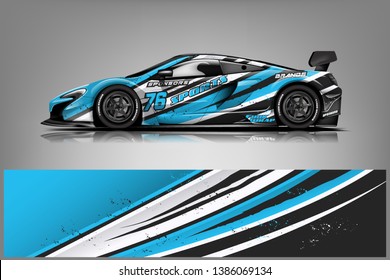 Sport car racing wrap design. vector design dekal
