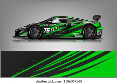 Sport car racing wrap design. vector design dekal
