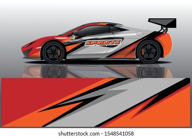 Sport car racing wrap design. vector design. - Vector eps 10