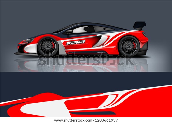 Sport car racing\
wrap design. vector\
design.