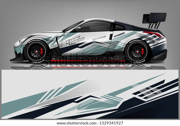 Sport car racing\
wrap design. vector\
design.\
