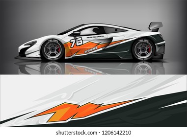 Sport car racing wrap livery design. vector design.