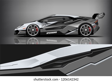 Sport car racing wrap livery design. vector design.