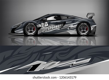 Sport car racing wrap livery design. vector design.