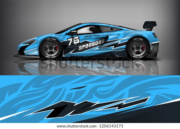 Sport Car Racing Wrap Livery Design Stock Vector (Royalty Free) 1206143173