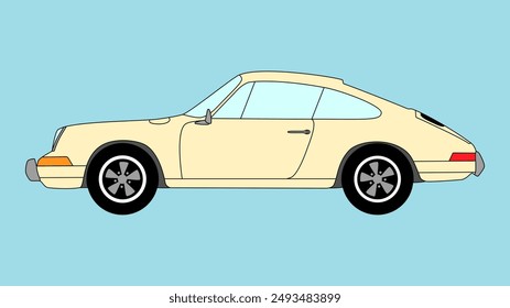 Sport car retro classic vector europe icon speed vehicle