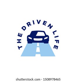 sport car and road logo vector icon template