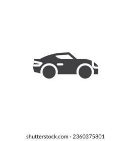 Sport car side view vector icon. filled flat sign for mobile concept and web design. Targa car glyph icon. Symbol, logo illustration. Vector graphics