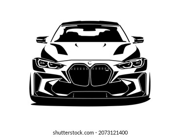 sport car. silhouette. cutting. vector graphics. illustration