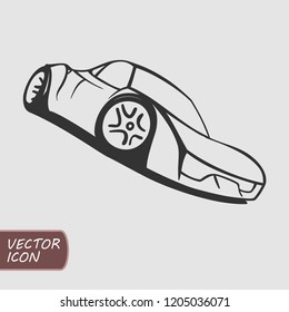 Sport car silhouette logo. Vector illustration.