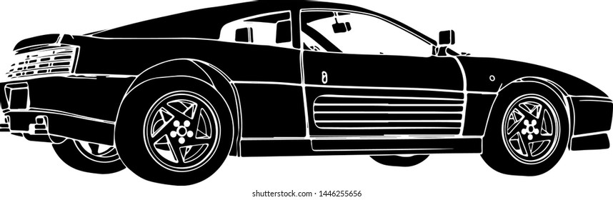 sport car silhouette on white background vector