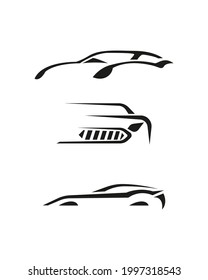 sport car silhouette perfect for icon and logo