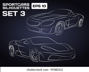 Sport car Silhouettes Set 3