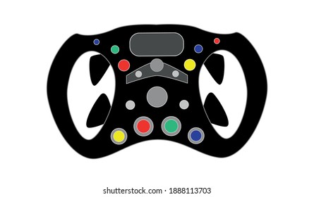 Sport car, sim racing and video games steering wheel isolated icon. Vector illustration.
