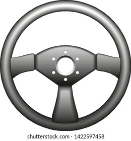 Sport Car Steering Wheel on white. vector illustration eps 10