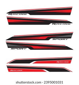 Sport car stickers. car decoration stickers, speed racing car pattern. Car tuning stickers racing stripes.