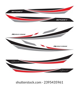 Sport car stickers. car decoration stickers, speed racing car pattern. Car tuning stickers racing stripes.