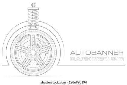 Sport car tire vector symbol. Car service icons, vehicle wheel label. Auto car related banner, various design race wheel emblem. Logo shop sale auto part, repair vehicle. Automobile workshop banner