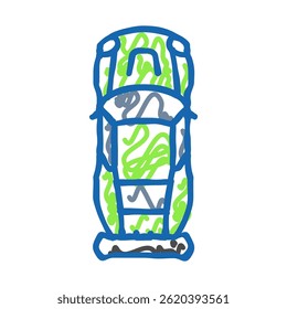 sport car top view doodle icon sketch vector. sport car top view sign. isolated symbol illustration