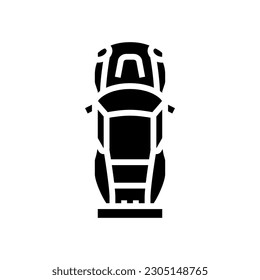 sport car top view glyph icon vector. sport car top view sign. isolated symbol illustration