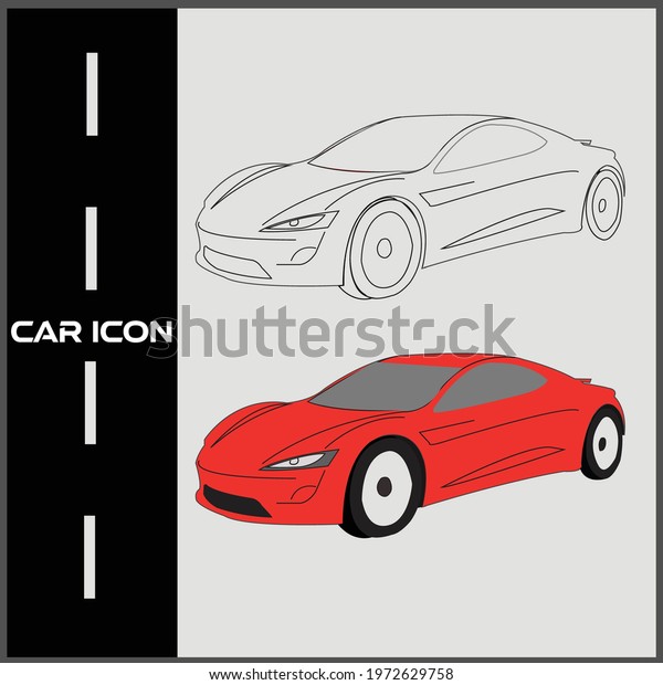 sport car type model object\
silhouette,Vector\
illustration.