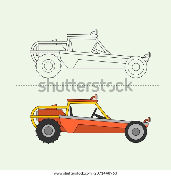 Sport Car Vector Design Illustration. Education\
Coloring book pages for\
kids.
