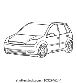 Sport car. Vector doodle illustration