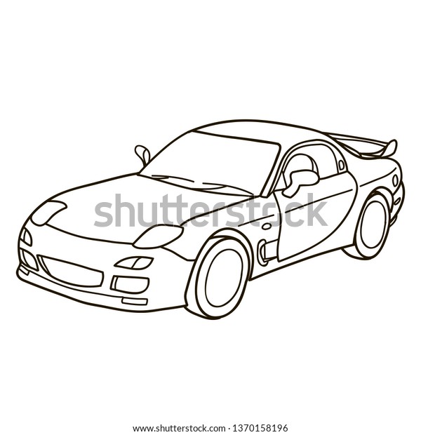 Sport car. Vector doodle
illustration