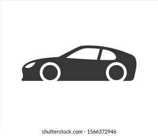 Sport Car vector icon. Isolated simple front logo illustration. Sign symbol. Auto style car logo design with concept sports vehicle icon silhouette