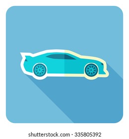 Sport car. Vector illustration. Flat design. 