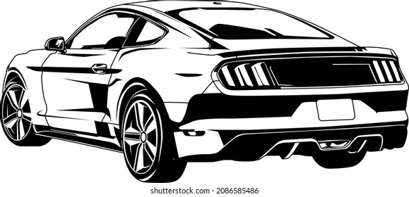 Sport Car. Vector layout a muscle car.
