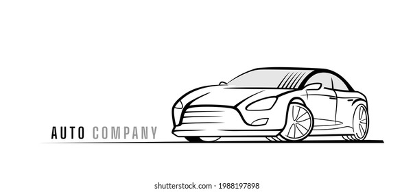 Sport car vector line style. Racing auto 