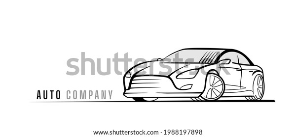 Sport car vector line\
style. Racing auto 