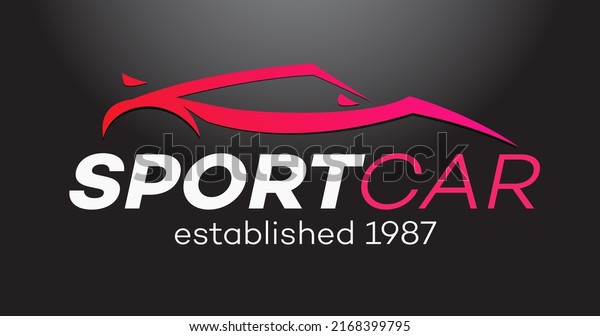 Sport car vector logo isolated on black background\
for detailing, repair, tuning, car washing, auto service isolated\
on white background. Stamps, banners and design elements for you\
business. 10 eps