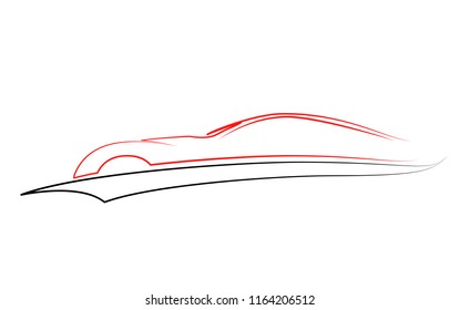 Sport Car vector symbol, vector Set of modern auto linear silhouettes