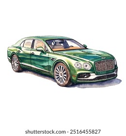 carro esporte aquarela clipart ilustração isolada