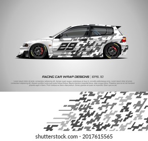 sport car wrap design vector for race car, pickup truck, rally, adventure vehicle and sport livery. Graphic abstract stripe racing background kit designs. eps 10