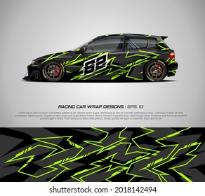 sport car wrap design vector for race car, pickup truck, rally, adventure vehicle and sport livery. Graphic abstract stripe racing background kit designs. eps 10