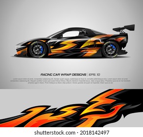 sport car wrap design vector for race car, pickup truck, rally, adventure vehicle and sport livery. Graphic abstract stripe racing background kit designs. eps 10