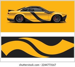 Sport Car wrap design vector, truck and cargo van decal