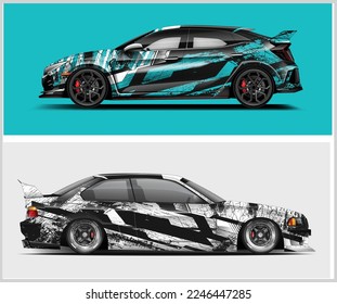 Design-Vektorgrafik für Sportwagen, Lastkraftwagen und Lastwagen