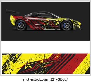 Sport Car wrap design vector, truck and cargo van decal