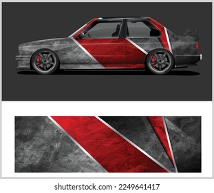 Sport Car wrap design vector, truck and cargo van decal