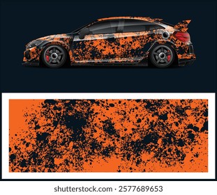 Sport car wrap graphics vector illustration Design
