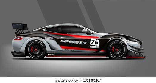 Sport Car wrap livery design. vector eps 10. design included