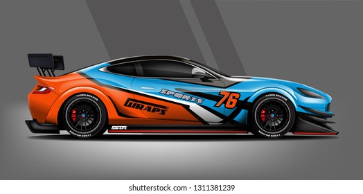 Sport Car wrap livery design. vector eps 10. design included