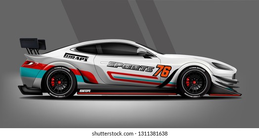 Sport Car wrap livery design. vector eps 10. design included