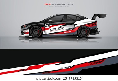 Sport car wrap livery design vector file eps 10 printable file