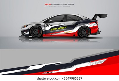 Sport car wrap livery design vector file eps 10 printable file