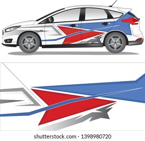 Sport car wrap vector designs. Abstract livery for vehicle vinyl branding - vector